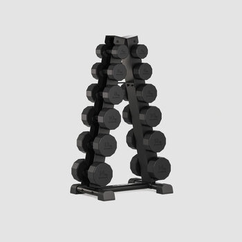 Centr 108kg Rubber Dumbbell Set with Rack Centr 108kg Rubber Dumbbell Set with Rack