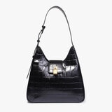 Ted Baker Chelse Padlock Leather Shoulder Bag in Black