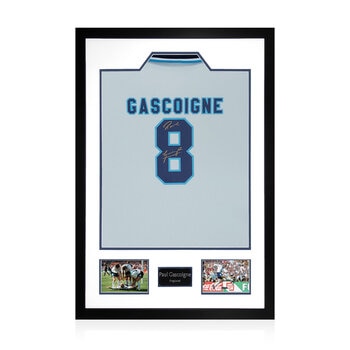 Paul Gascoigne Signed England Shirt, including 2 Photos