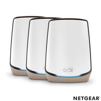 Netgear Orbi RBK863S Tri-band WiFi 6 Mesh System, 6Gbps, Router + 2 Satellites, RBK863S-100EUS