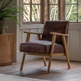 Gallery Neyland Brown Leather Armchair