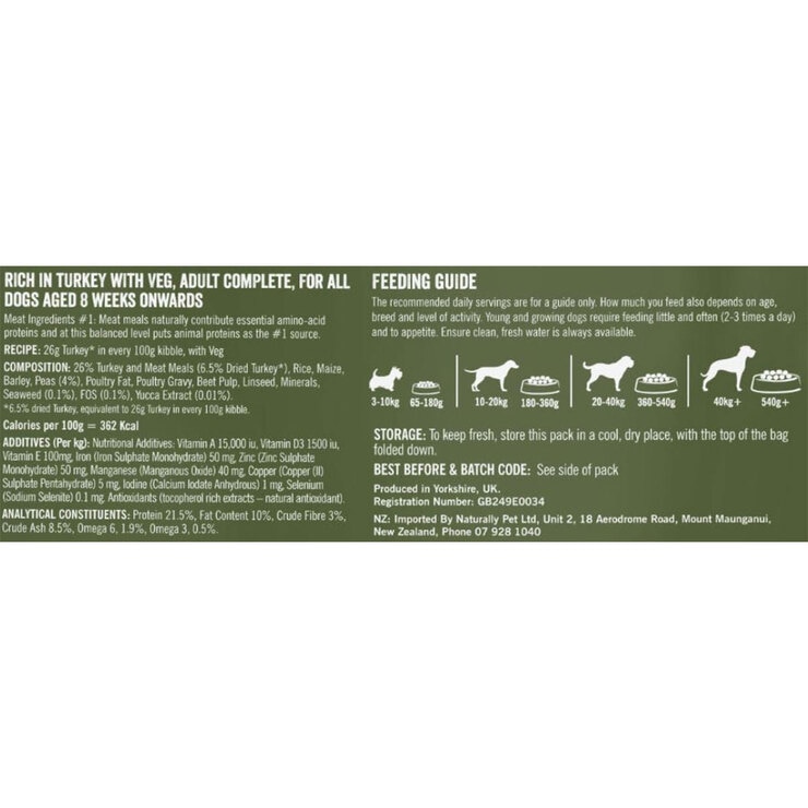 Back of pack information with ingredients and nutritional information Back of pack information with ingredients and nutritional information