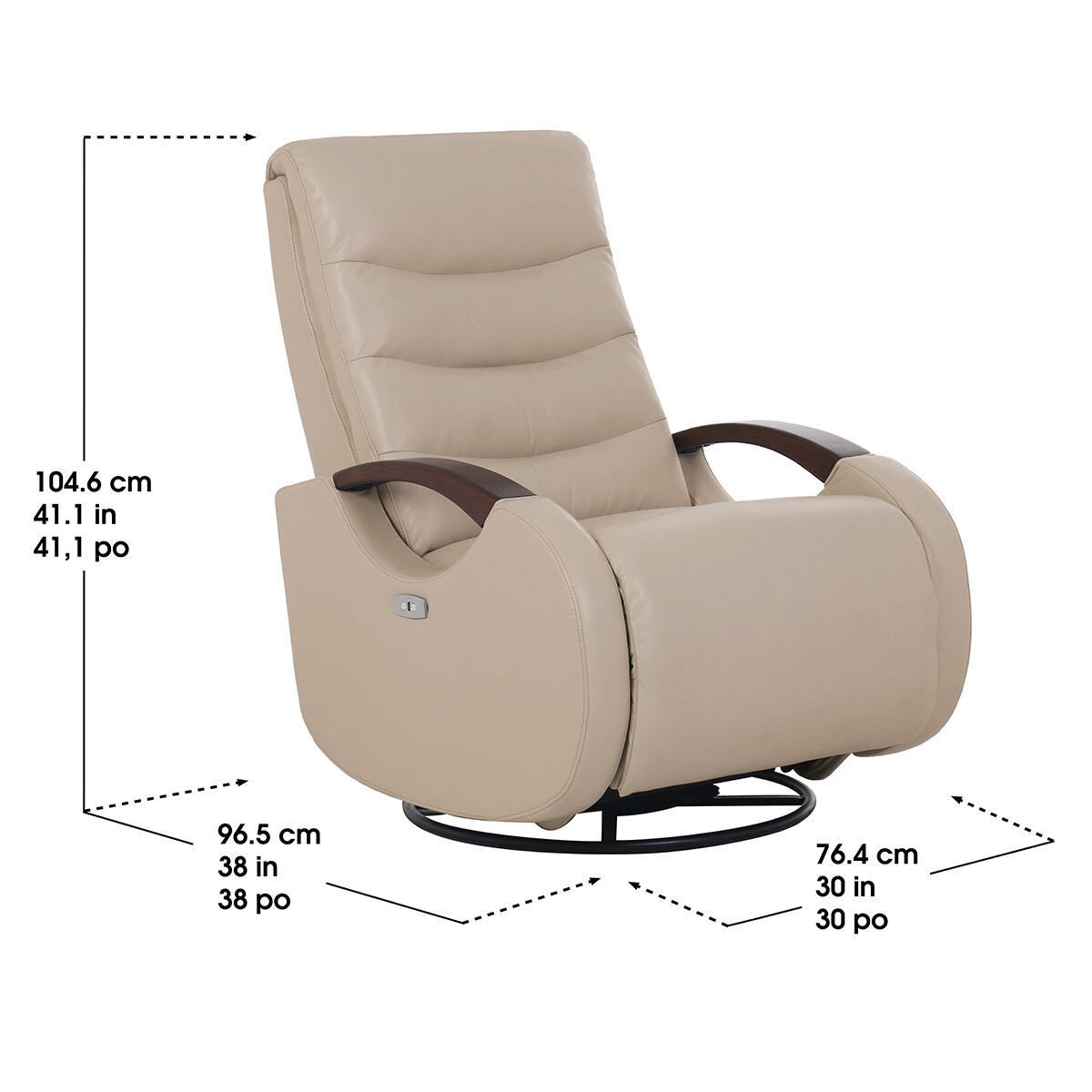 thomasville benson leather power glider recliner chair