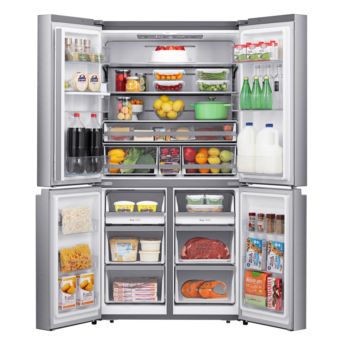 Hisense RQ758N4SWI1, Multidoor Fridge Freezer F Rated in Stainless