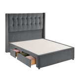 Silentnight Velvet Continental Divan Base with Bloomsbury Headboard in 2 Colours & 3 Sizes