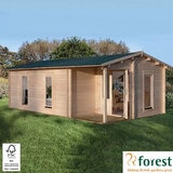 Delivered Forest Garden Woodbury 58mm Log Cabin 22ft 9" x 13ft 1" (7 x 4m)