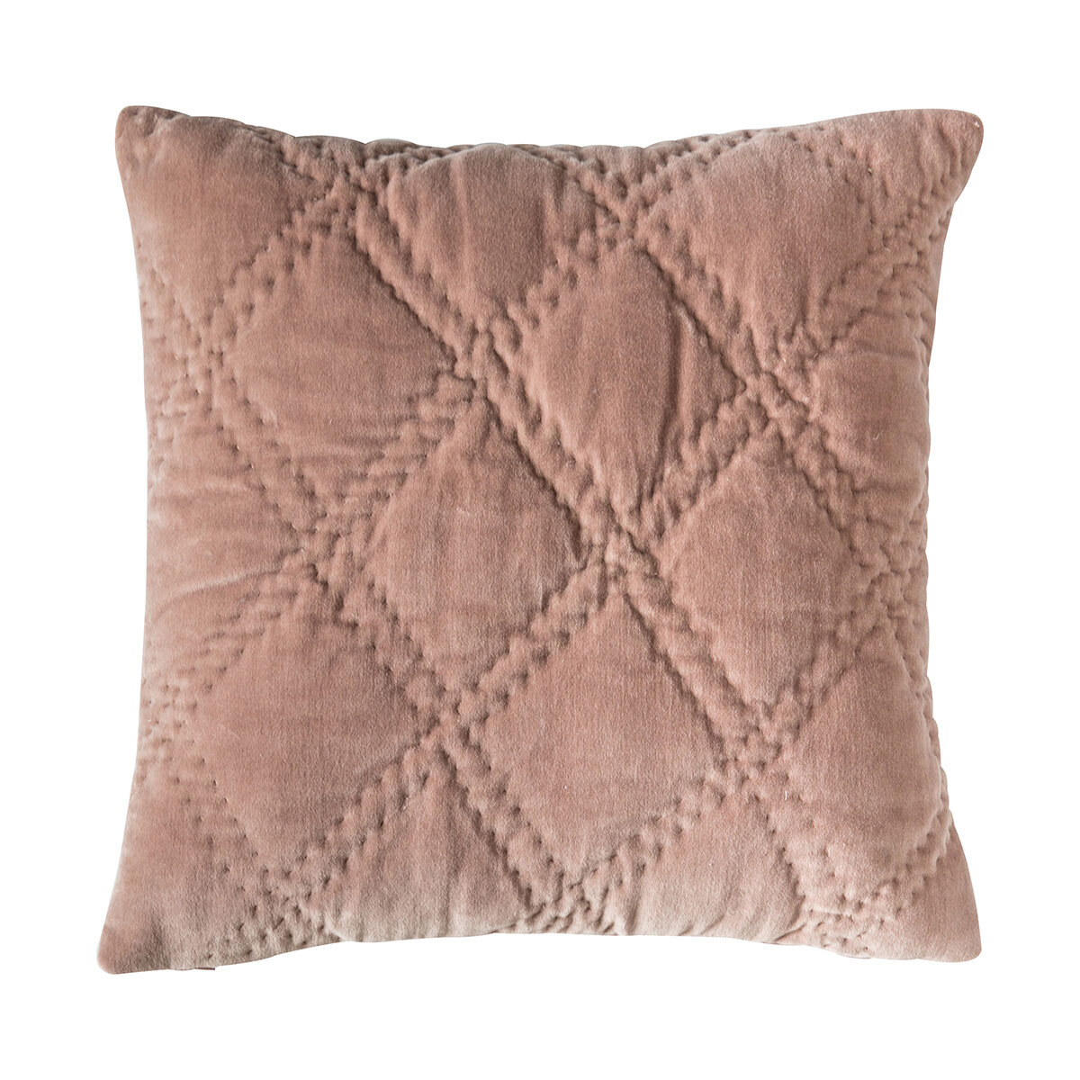 Gallery Quilted Cotton Velvet Cushion in 4 Colours, 45 x 45 cm