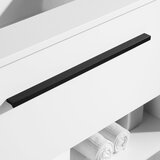 Close up on handle detail of OVE Camila 610mm in matte white