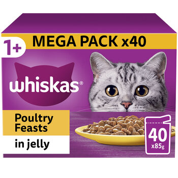 Whiskas Poultry Feast in Jelly Pouches 1+, 40 x 85g