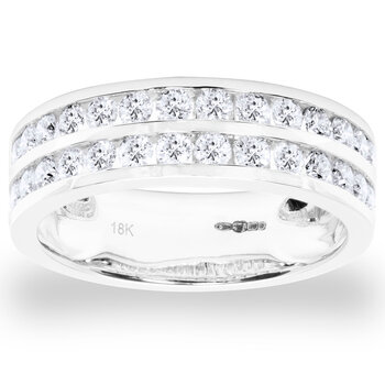 1.05ctw Round Brilliant Cut Diamond Ring, 18ct White Gold