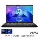 MSI Modern, Intel Core U5, 16GB RAM, 512GB SSD, Intel Arc Graphics, 15.6 Inch Laptop, 9S7-15H551-003