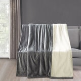 Etched Sherpa Velvet Blanket in Silver