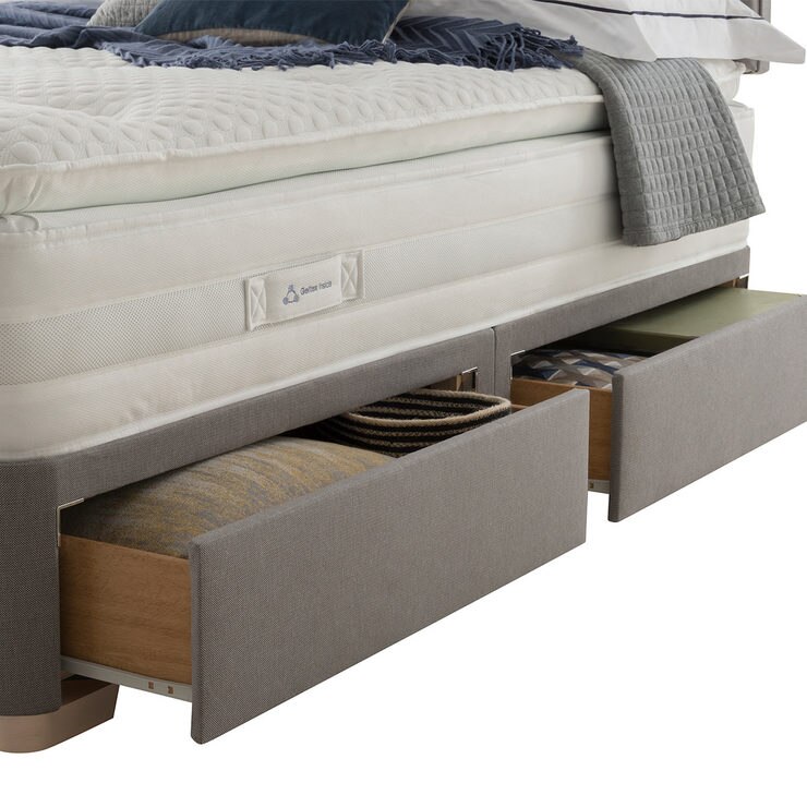 Silentnight Geltex 1850 Mattress & Grey Divan Bed Set in 4