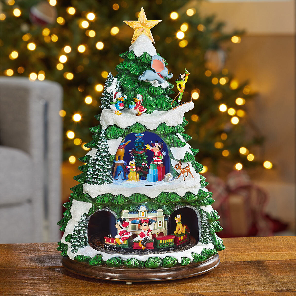 Disney 17.5 Inch (44.5cm) Animated Christmas Tree Table T...