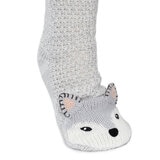 Jane & Bleecker Ladie's Critter Sock 2 Pack in Cat and Wolf