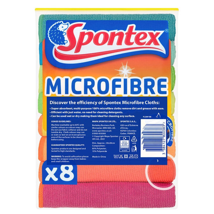 Spontex Microfibre Cloths, Pack Of 24 | Costco UK