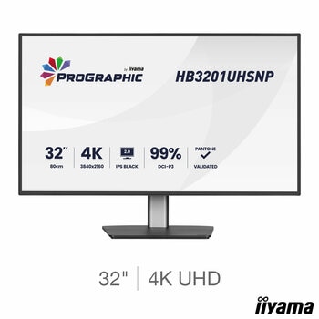iiyama Prographic 32 Inch 60Hz 4K Ultra HD IPS Monitor, HB3201UHSNP-B1 iiyama Prographic 32 Inch 60Hz 4K Ultra HD IPS Monitor, HB3201UHSNP-B1