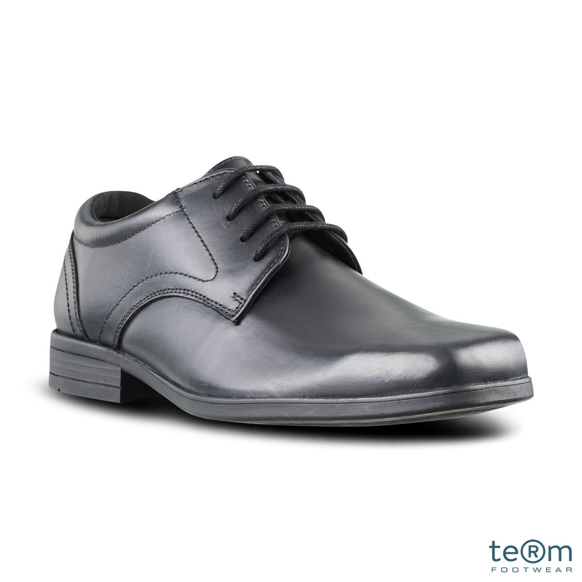 TeⓇm Thomas Boy's Black Leather Lace Up School Shoes