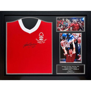 John McGovern Signed Framed Nottingham Forest 1979 European Cup Final shirt