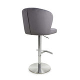 Sigma Grey Brushed Velvet Bar Stool