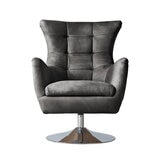 Gallery Bristol Grey Nubuck Leather Swivel Chair