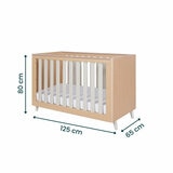 Tutti Bambini Fika Mini Cot Bed with Sprung Mattress, Sand