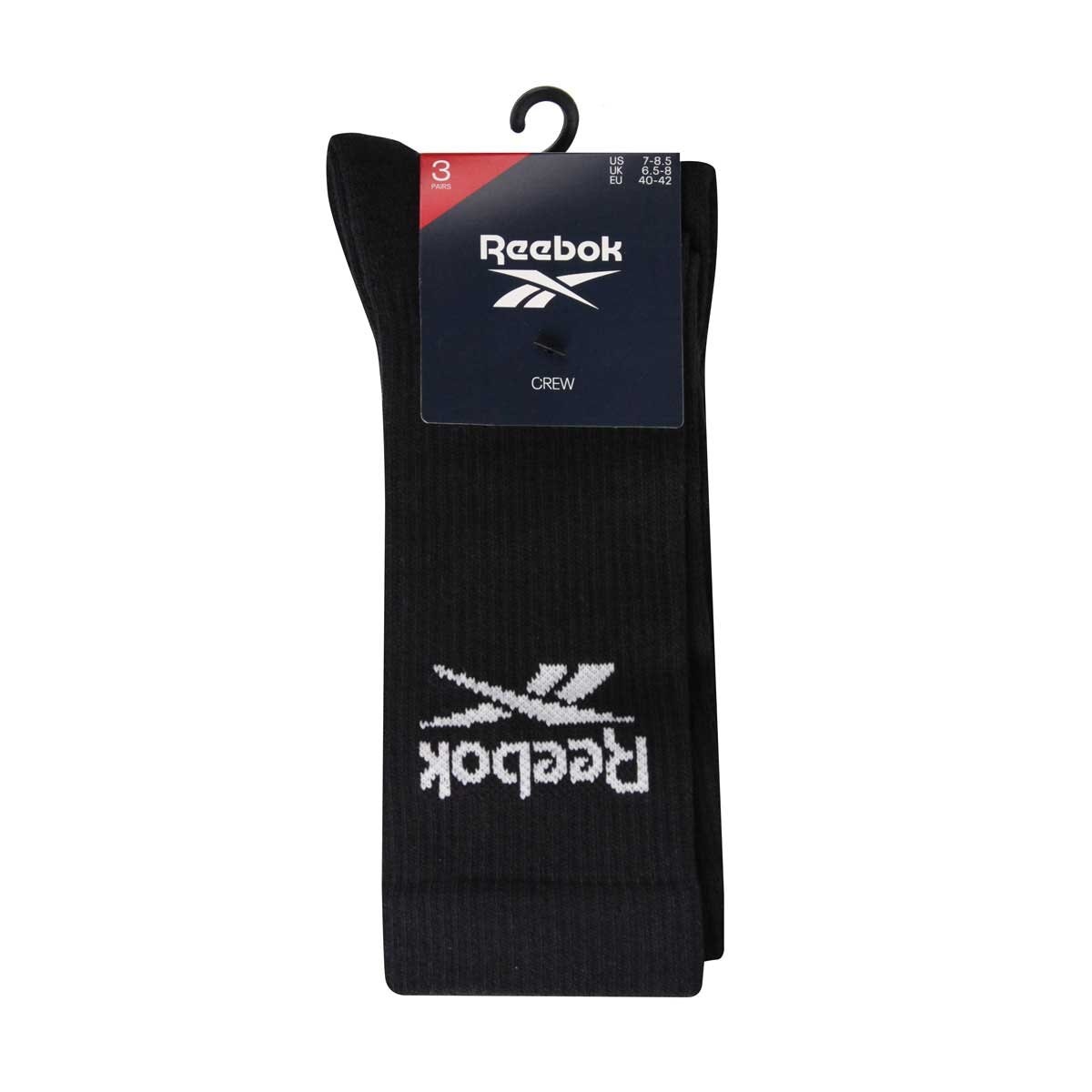 Reebok Unisex Core Crew Socks 6 Pack in Black