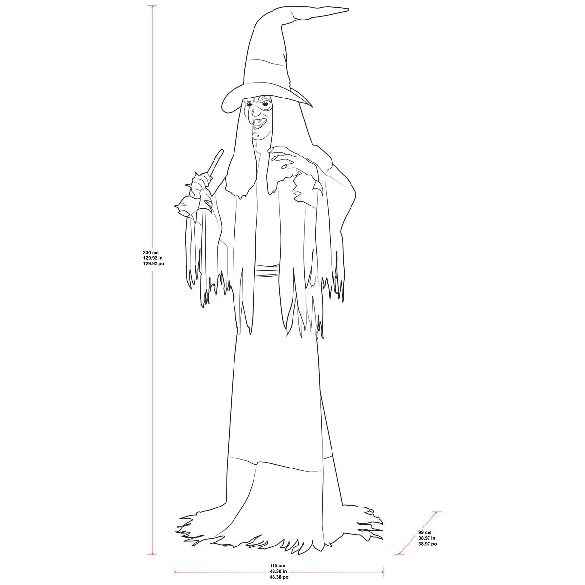 Halloween 10ft (3m) Animated Witch with Lights & Sounds