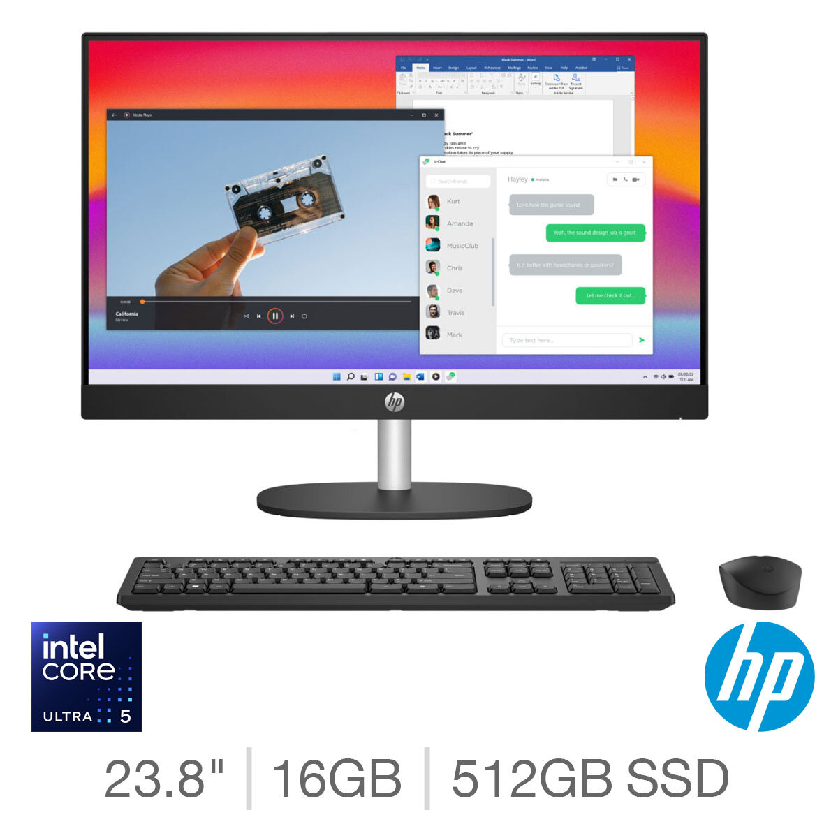 HP Intel Ultra 5-125U, 16GB RAM, 512GB SSD, 23.8 Inch All in One Desktop PC, 24-ca1000na at costco.co.uk