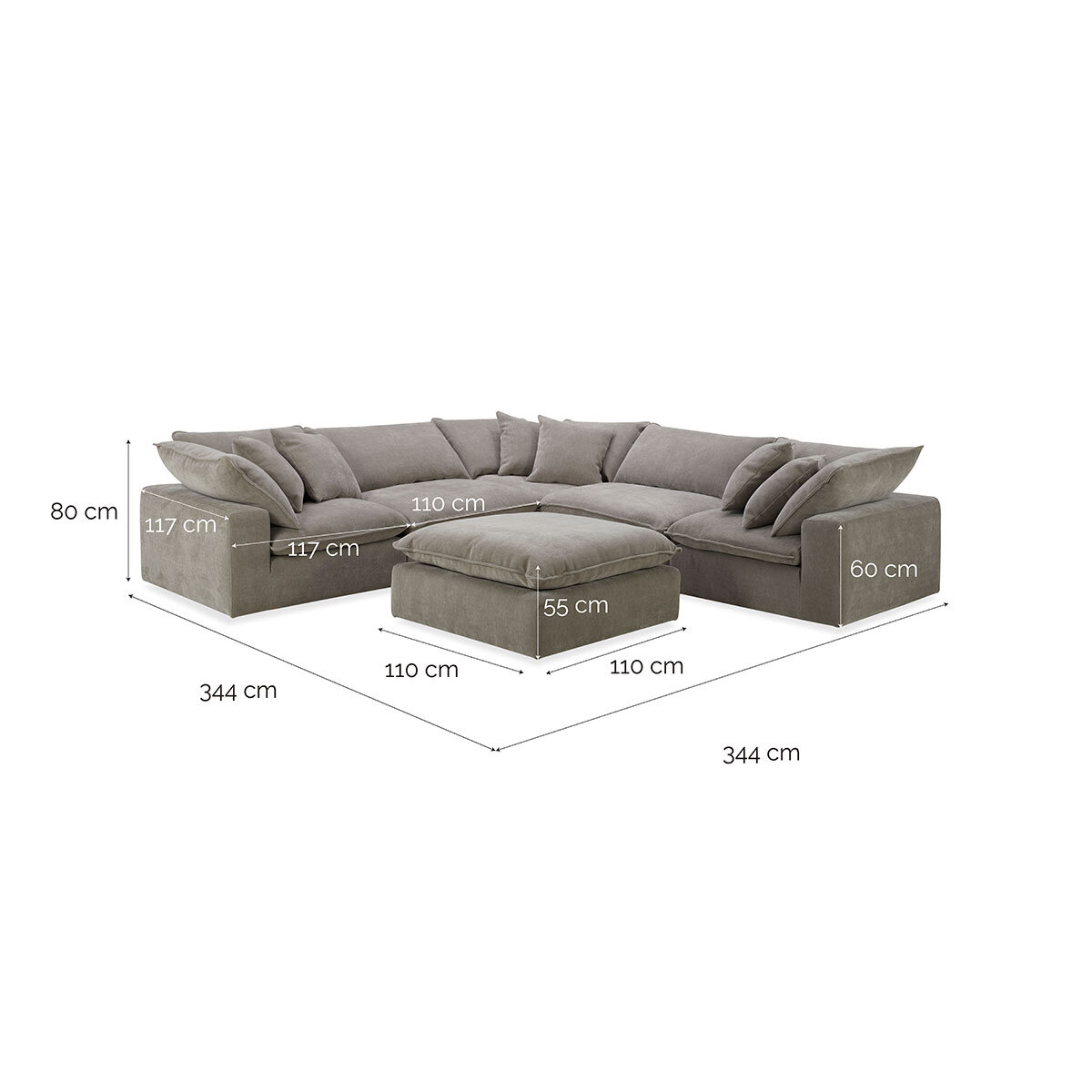 Aiden & Ivy Serene Modular Sofa in Beige