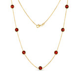 Garnet Necklace, 14k Yellow Gold