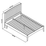 Bentley Designs Whitby Scandi Oak & Grey Bed Frame, Double, Dimensions