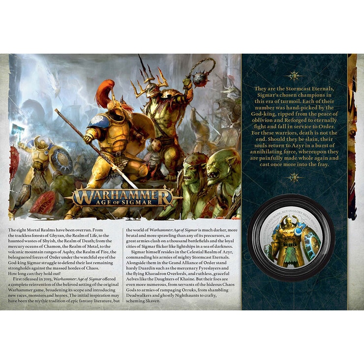 Official Limited Edition Warhammer Age of Sigmar Medal Cover by Royal Mail. Official Limited Edition Warhammer Age of Sigmar Medal Cover by Royal Mail.