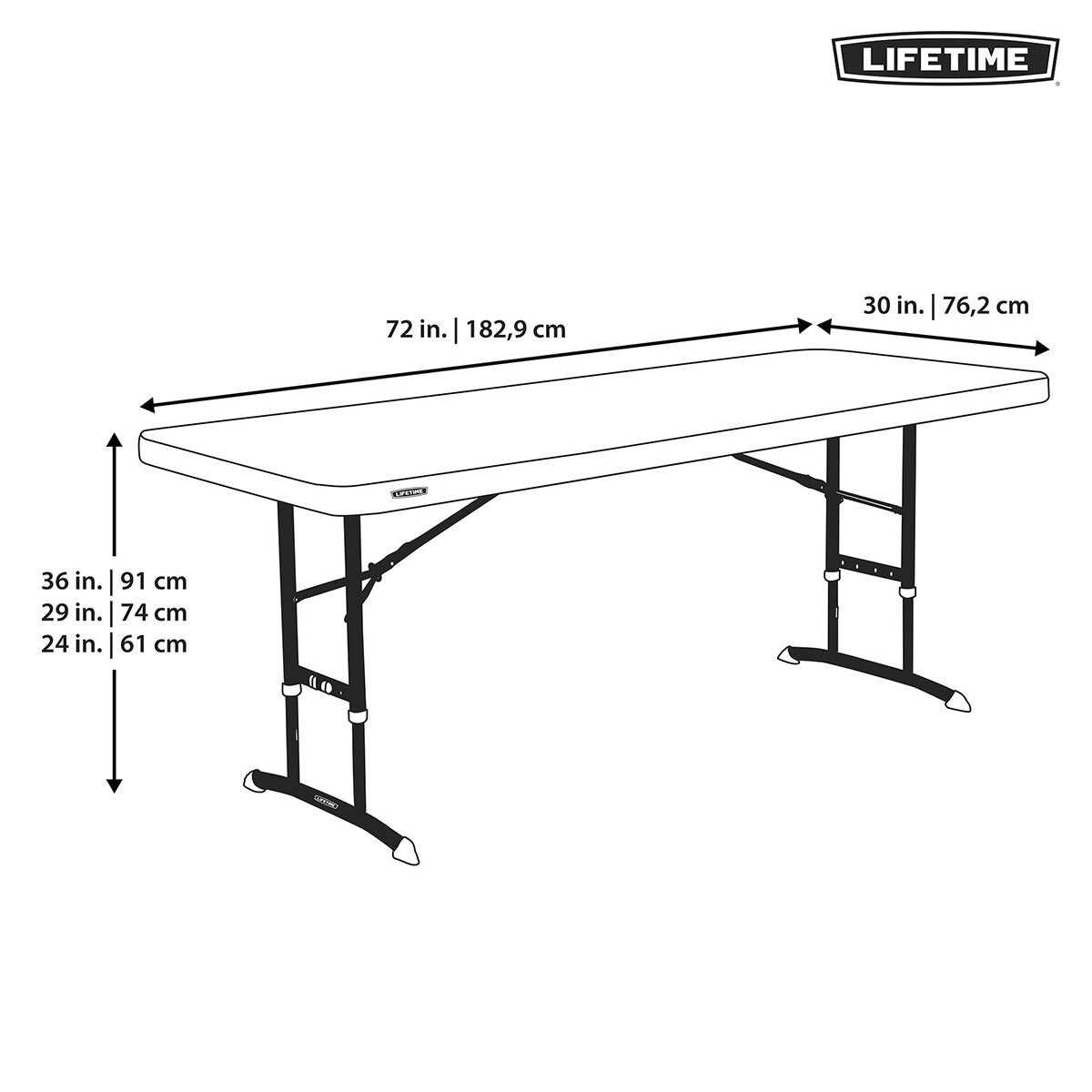 Lifetime 6ft Adjustable Height Commercial Table - 20 Pack