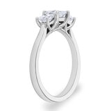 1.00ctw Princess Cut Diamond 3 Stone Ring, 18ct White Gold