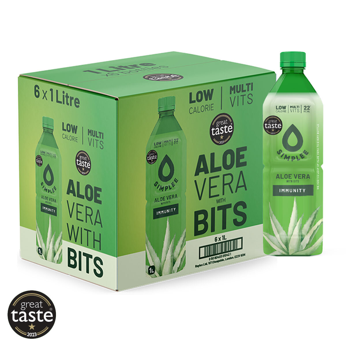 Simplee Aloe Aloe Vera Drink With Bits, 6 X 1l 