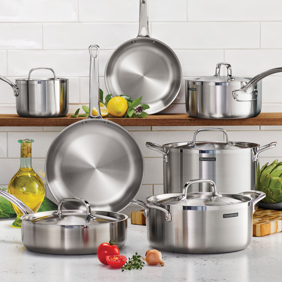 Tramontina Stainless Steel Cookware Set 12 Piece Costc