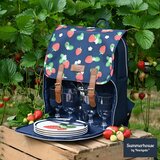 Navigate Strawberries & Cream 4 Person Picnic Backpack