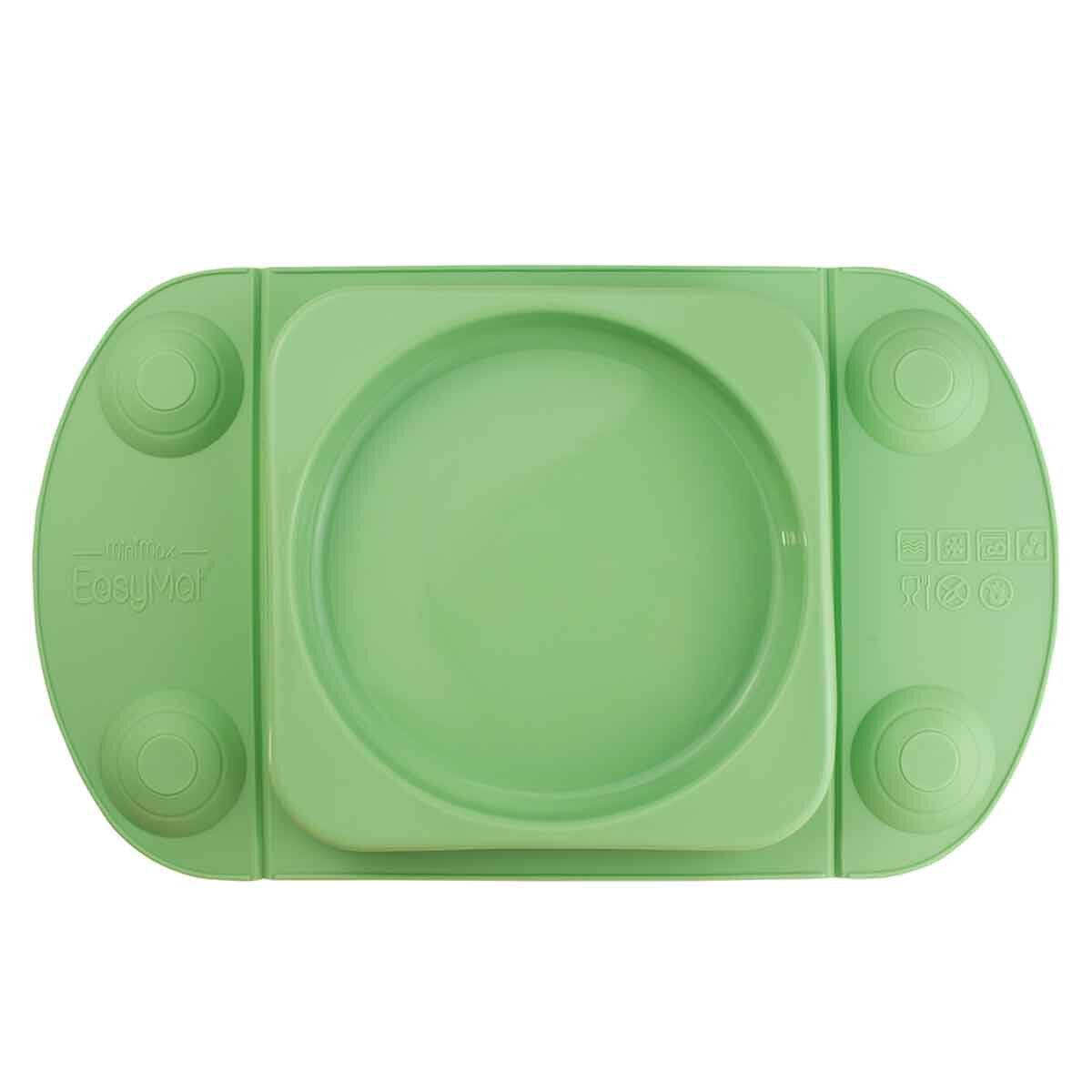 EasyTots EasyMat MiniMax Open Suction Weaning Plate in Sage