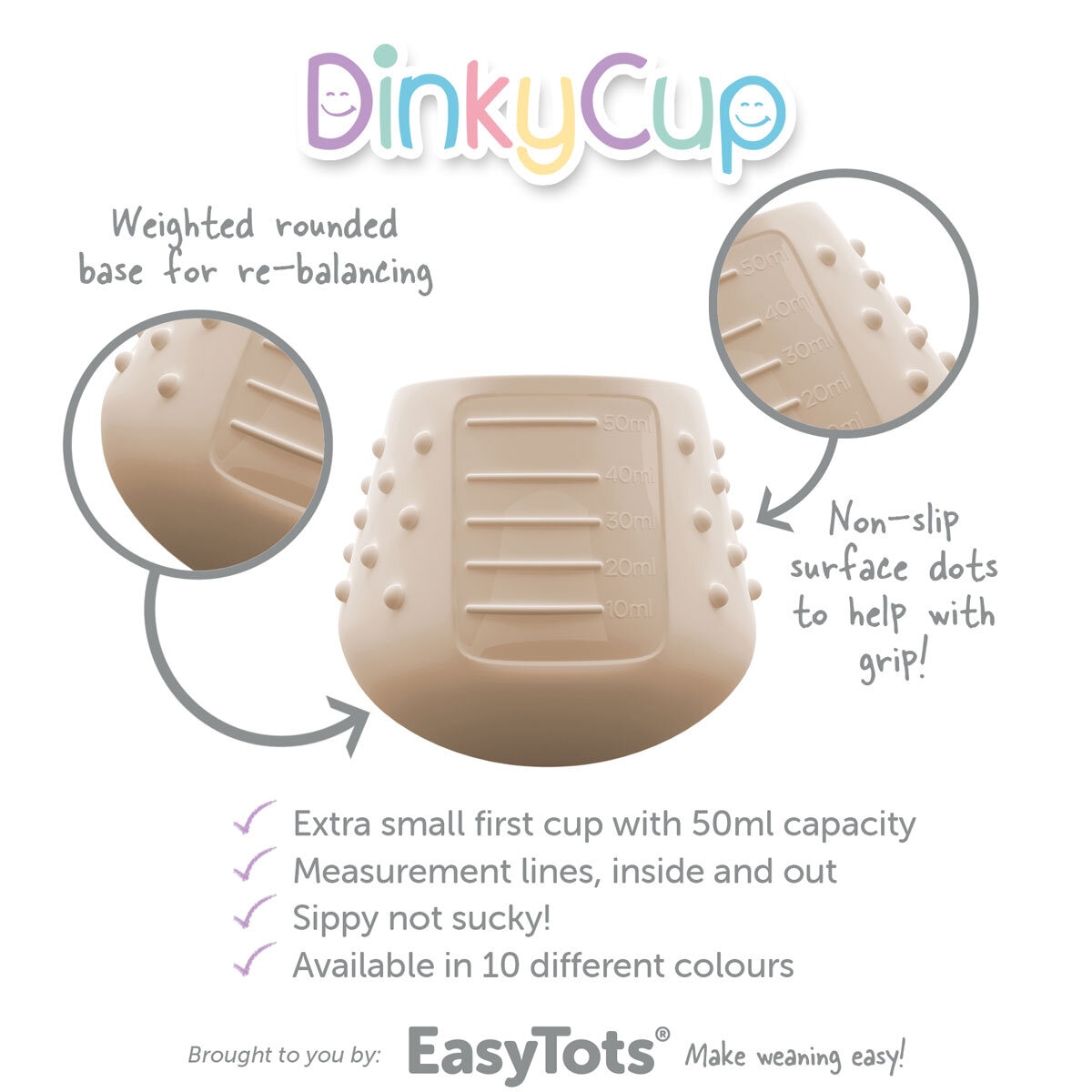 EasyTots Dinky Cup & Sippy Cup Bundle, 2 Pack - Mauve