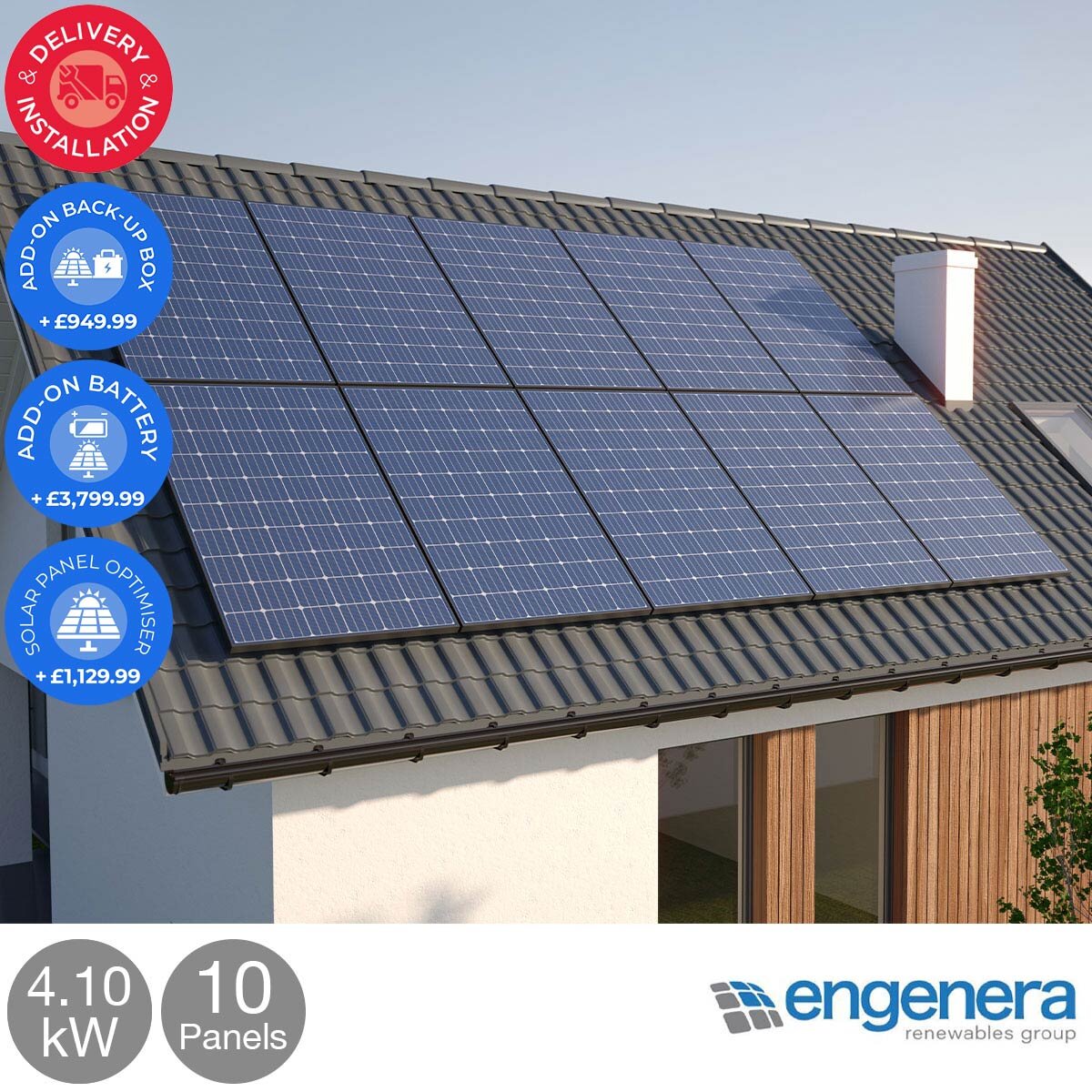 Engenera 4.1kW Solar PV System [10 Panels] with 5kW Huawe...