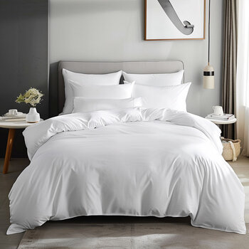 Luff 700 Thread Count 100% Organic Bamboo Duvet Set White in 4 Sizes