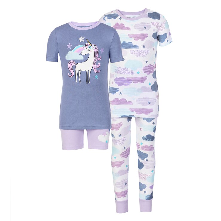 Kirkland Signature Children's Cotton 4 Piece Pyjama Set, Purple | Costco UK