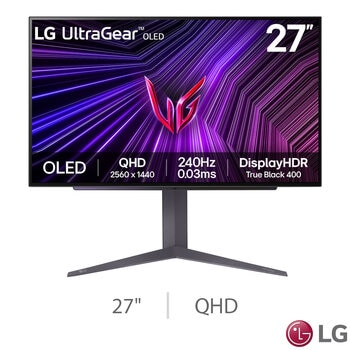 LG UltraGear 27 Inch QHD 240Hz OLED Gaming Monitor, 27GS95QE-B