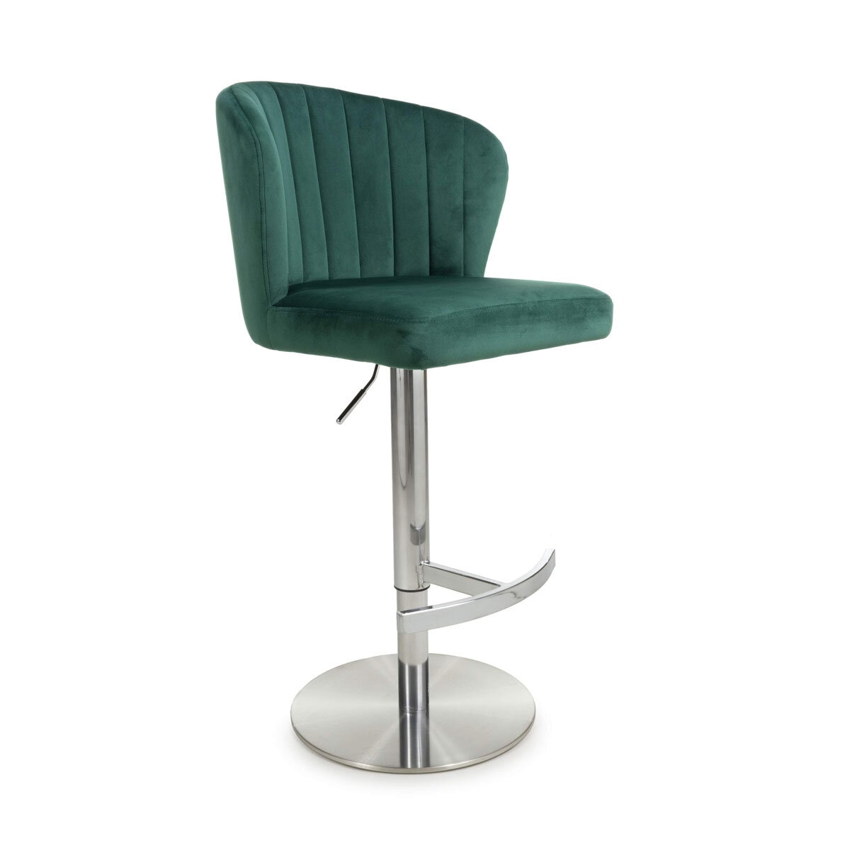 Sigma Green Brushed Velvet Bar Stool