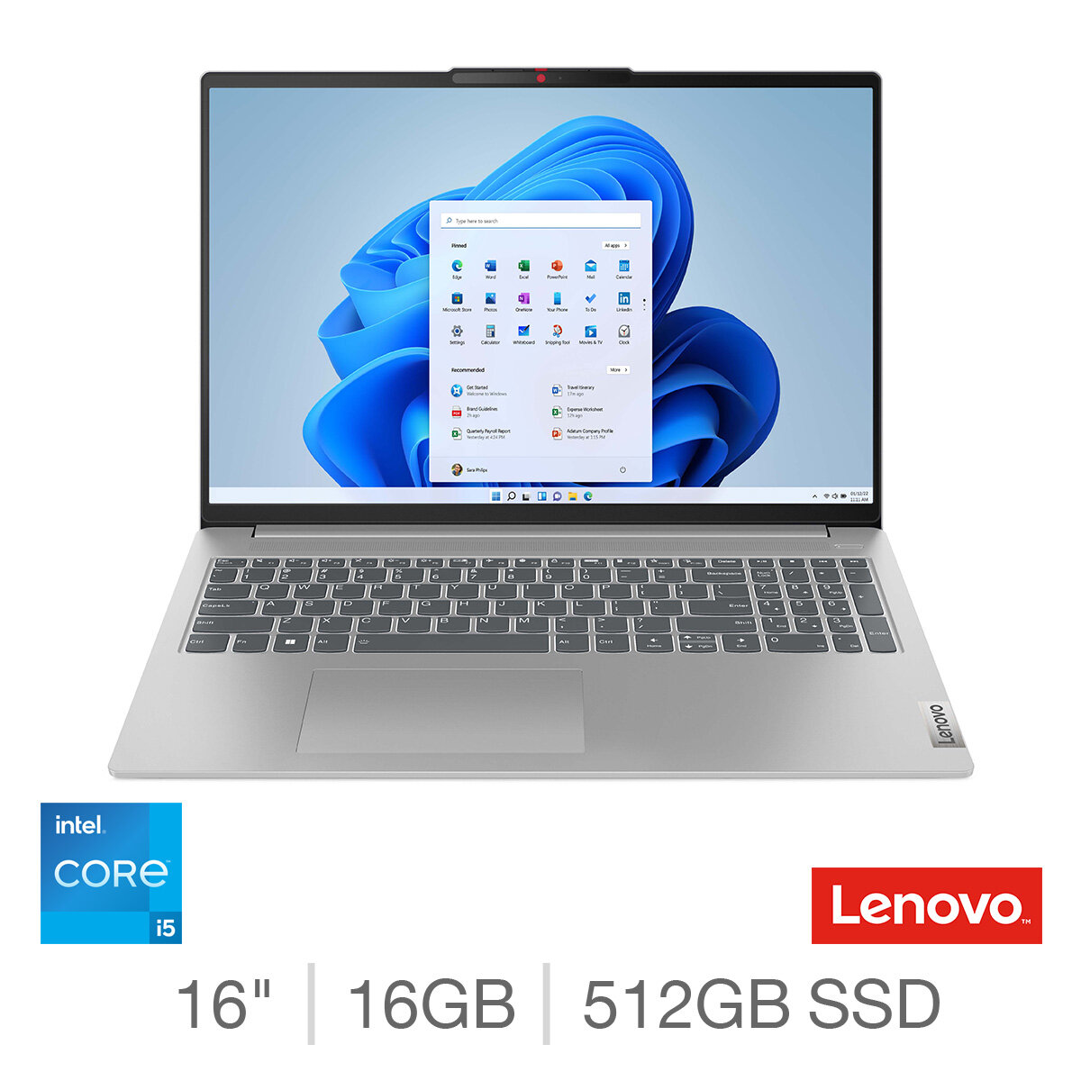 Lenovo IdeaPad Slim 5, Intel Core i5, 16GB RAM, 512GB SSD, 16 Inch Laptop, 82XF009SUK