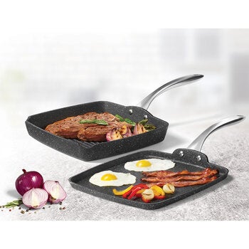 The Rock Grill Pan & Griddle Set, 2 Piece The Rock Grill Pan & Griddle Set, 2 Piece