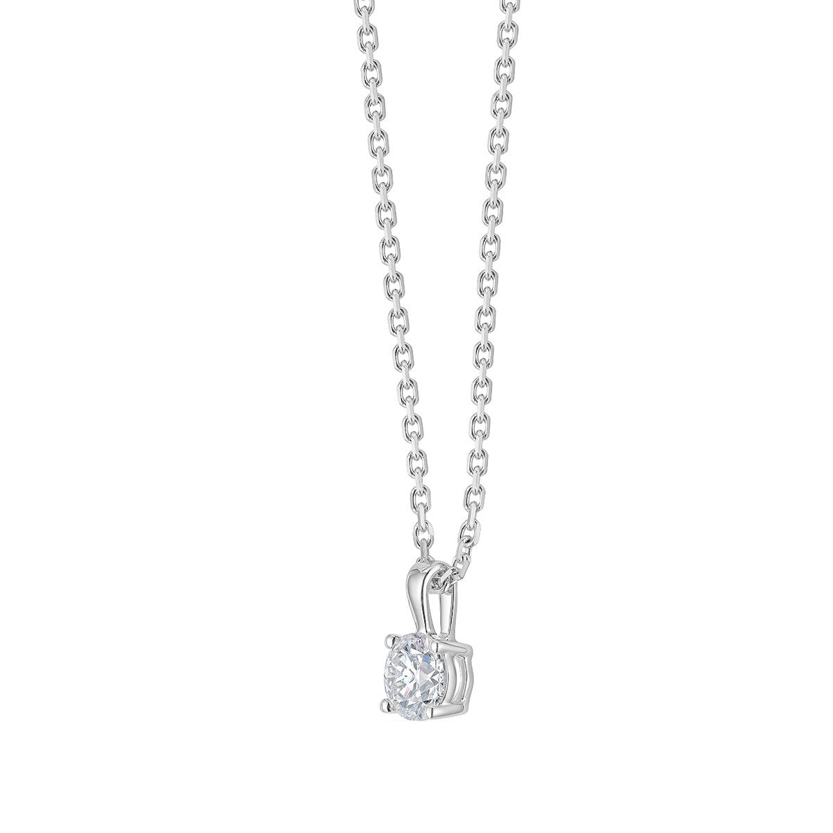 0.70ct Round Brilliant Cut Diamond Solitaire Pendant, 18ct White Gold