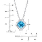 Blue Topaz & 0.13ctw Diamond Pendant, 14ct White Gold