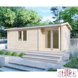 Installed Shire Thetford 44mm Log Cabin 20ft x 10ft (6 x 3m)